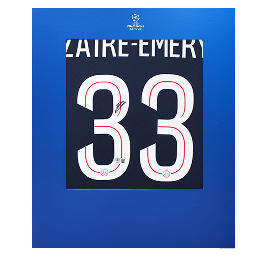 Warren Zaire-Emery Official UEFA Champions League Back Signed Paris Saint-Germain 2025-26 Home Shirt In Deluxe Packaging