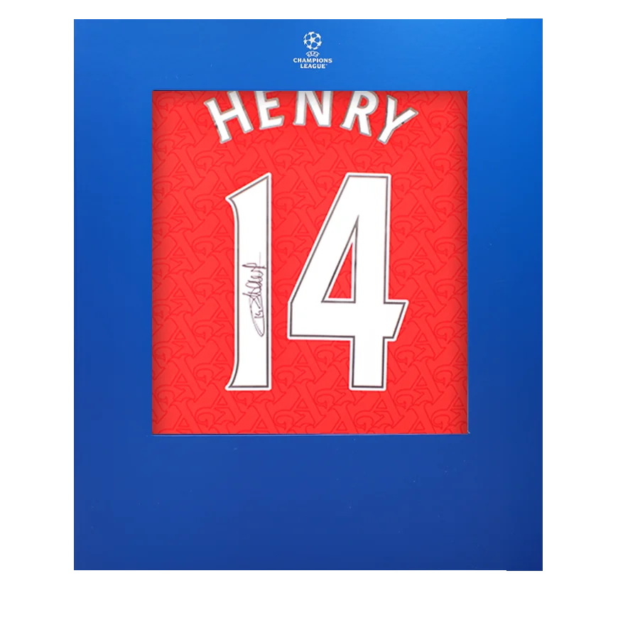 Thierry Henry Official UEFA Champions League Back Signed Arsenal 2025-26 Home Shirt In Deluxe Packaging