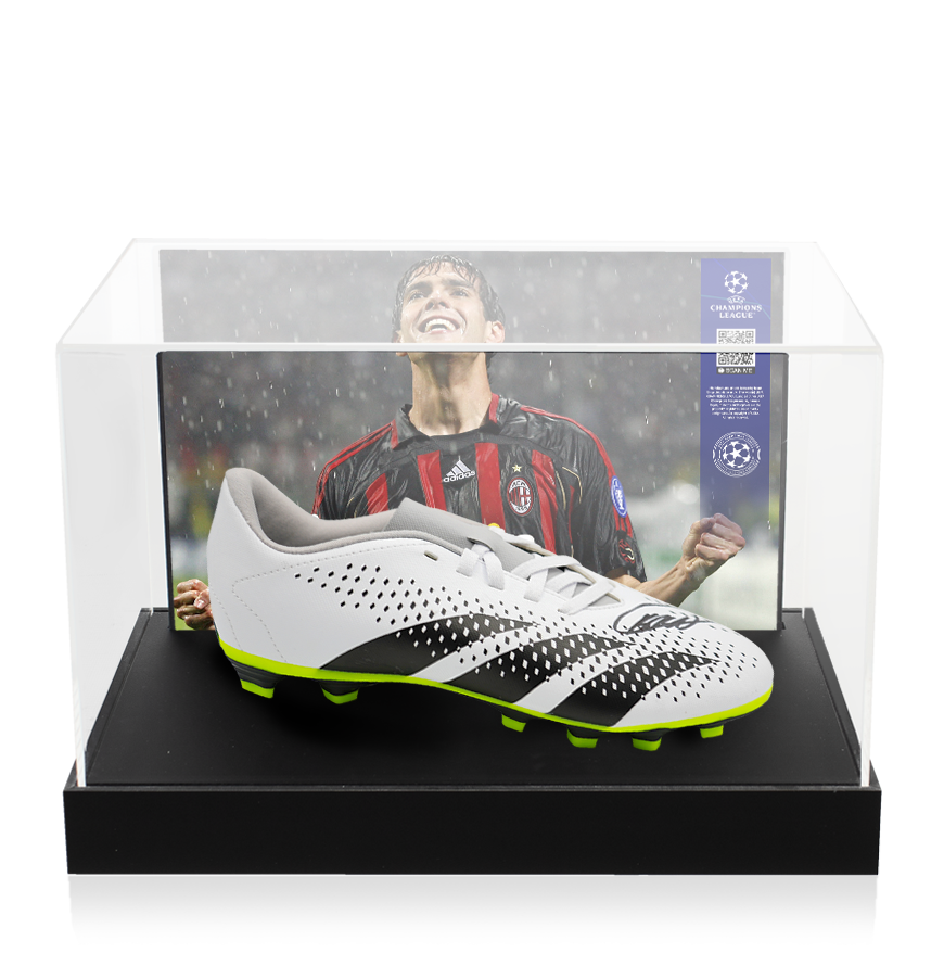Kaka Official UEFA Champions League Signed Adidas Predator Boot In Photo Acrylic Case: Option 1