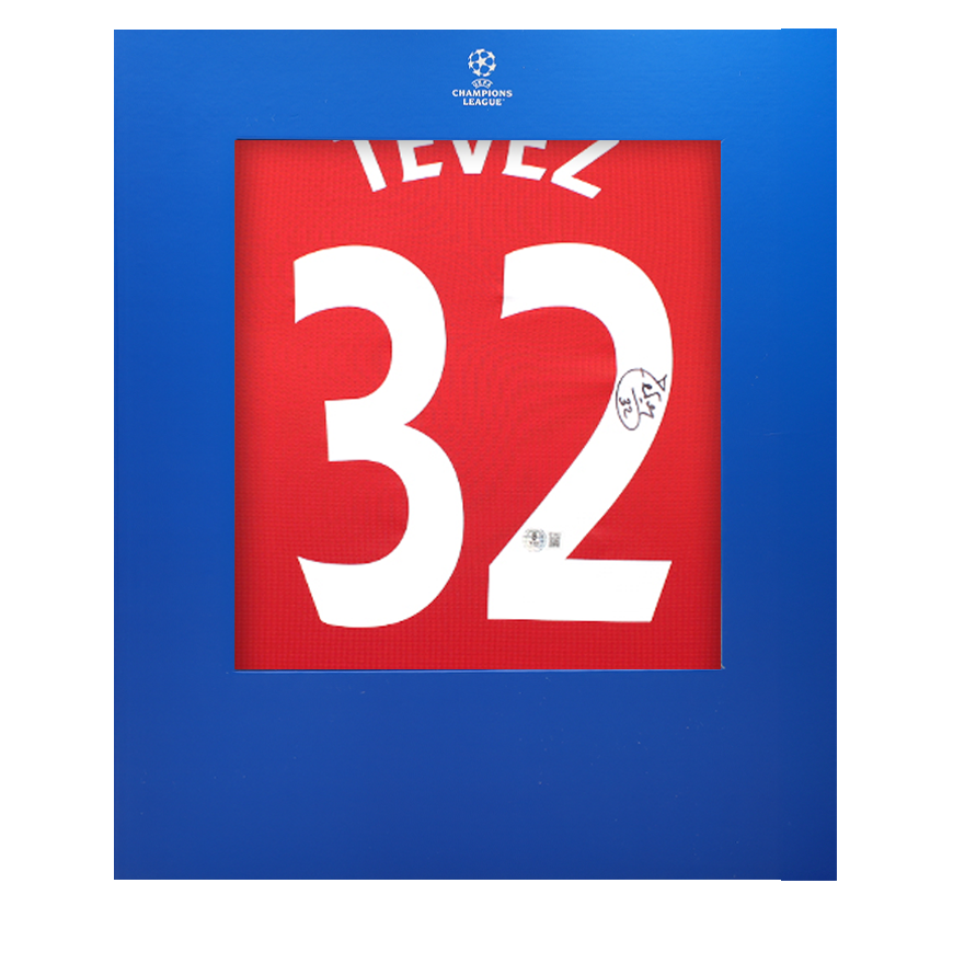 Carlos Tevez Official UEFA Champions League Back Signed Authentic Manchester United 2024-25 Home Shirt In Deluxe Packaging