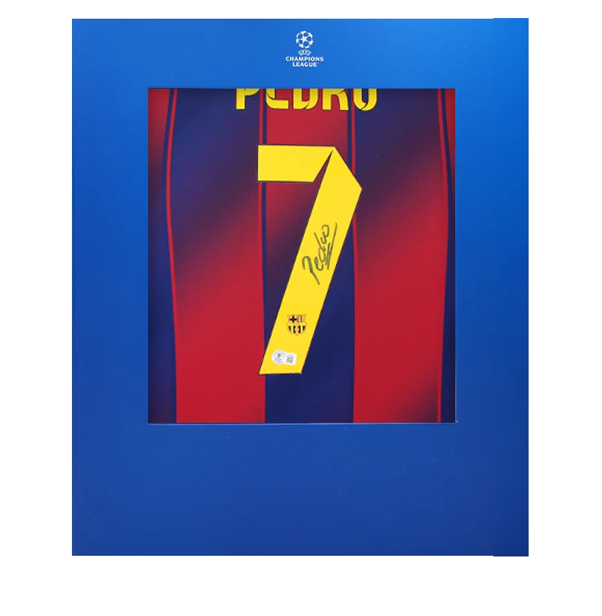 Pedro Official UEFA Champions League Back Signed FC Barcelona 2025-26 Home Shirt In Deluxe Packaging