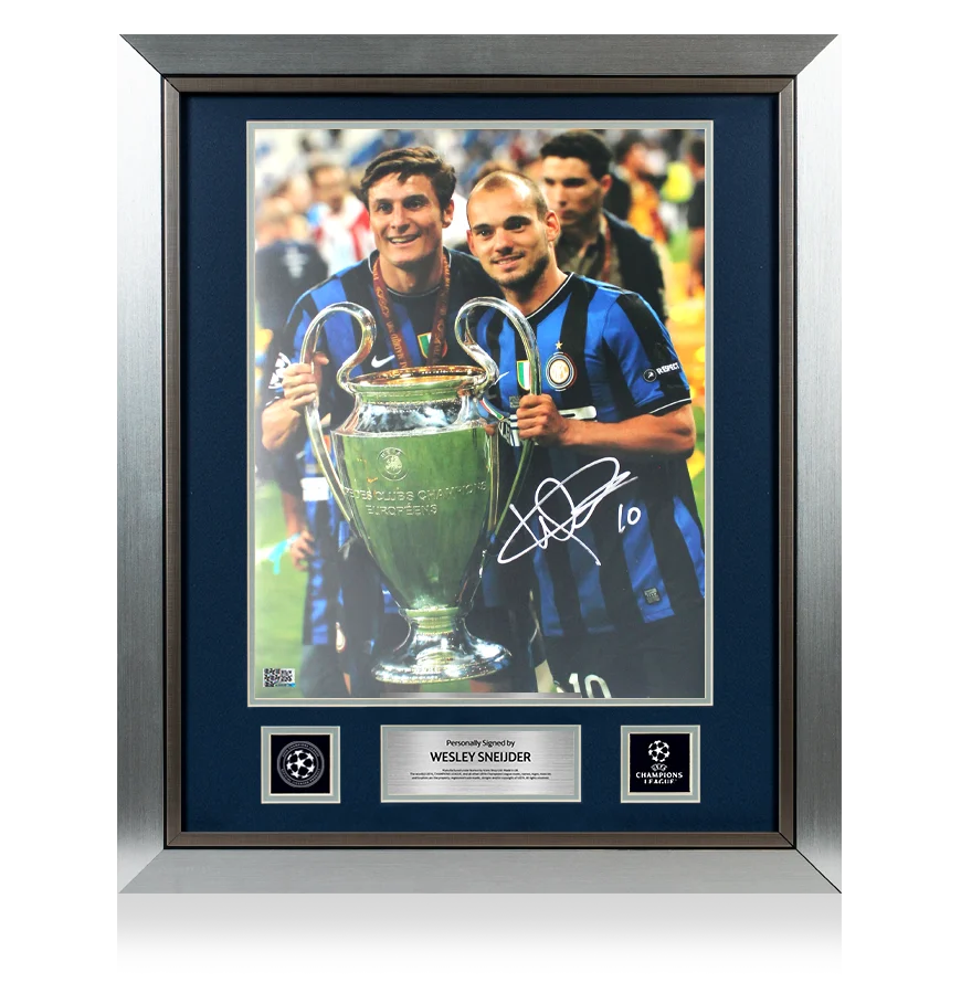 Wesley Sneijder Official UEFA Champions League Signed and Framed Internazionale Photo: UEFA Champions League Winner