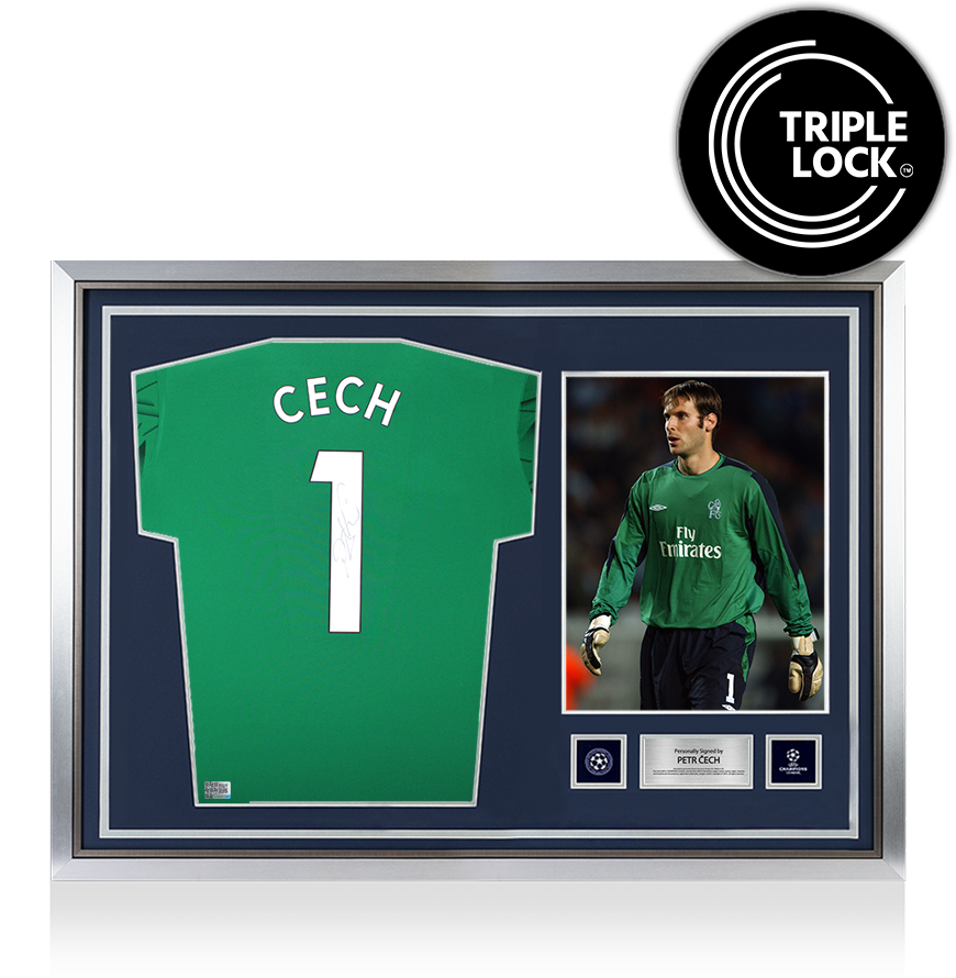 CECH サイン入り ゴールキーパーシャツ Petr Cech Official UEFA Champions League Back Signed and Hero