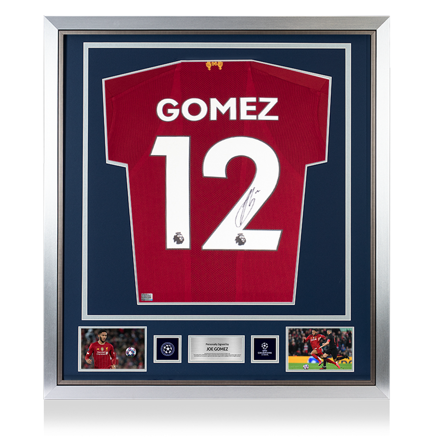 Joe Gomez Official UEFA Champions League Back Signed and Framed Liverpool 2019-20 Home Shirt UEFA Club Competitions Online Store