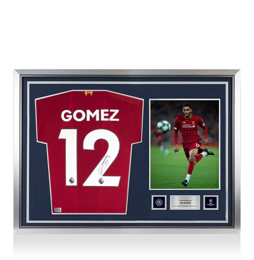 Joe Gomez Official UEFA Champions League Back Signed and Hero Framed Liverpool 2019-20 Home Shirt UEFA Club Competitions Online Store