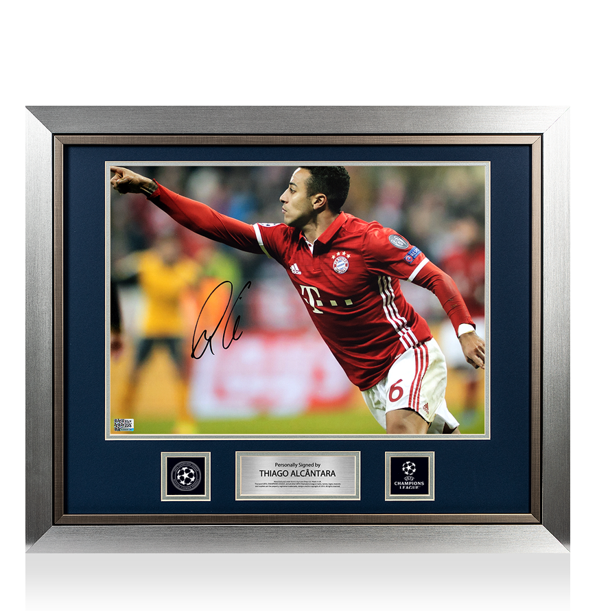 Thiago Alcantara Official UEFA Champions League Signed and Framed FC Bayern Munich Photo: UEFA Champions League Star