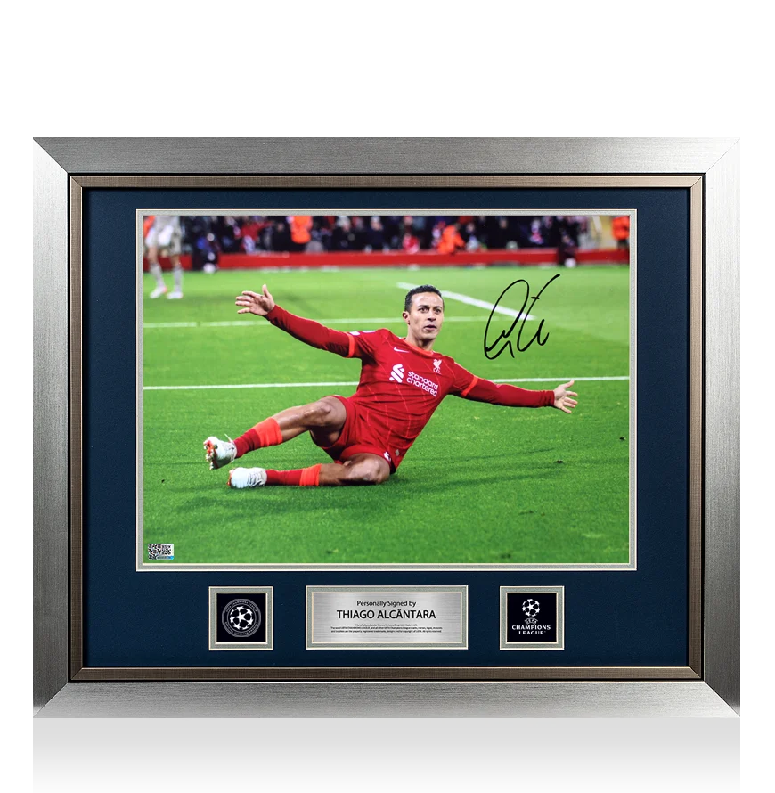 Thiago Alcantara Official UEFA Champions League Signed and Framed Liverpool FC Photo: UEFA Champions League Celebration