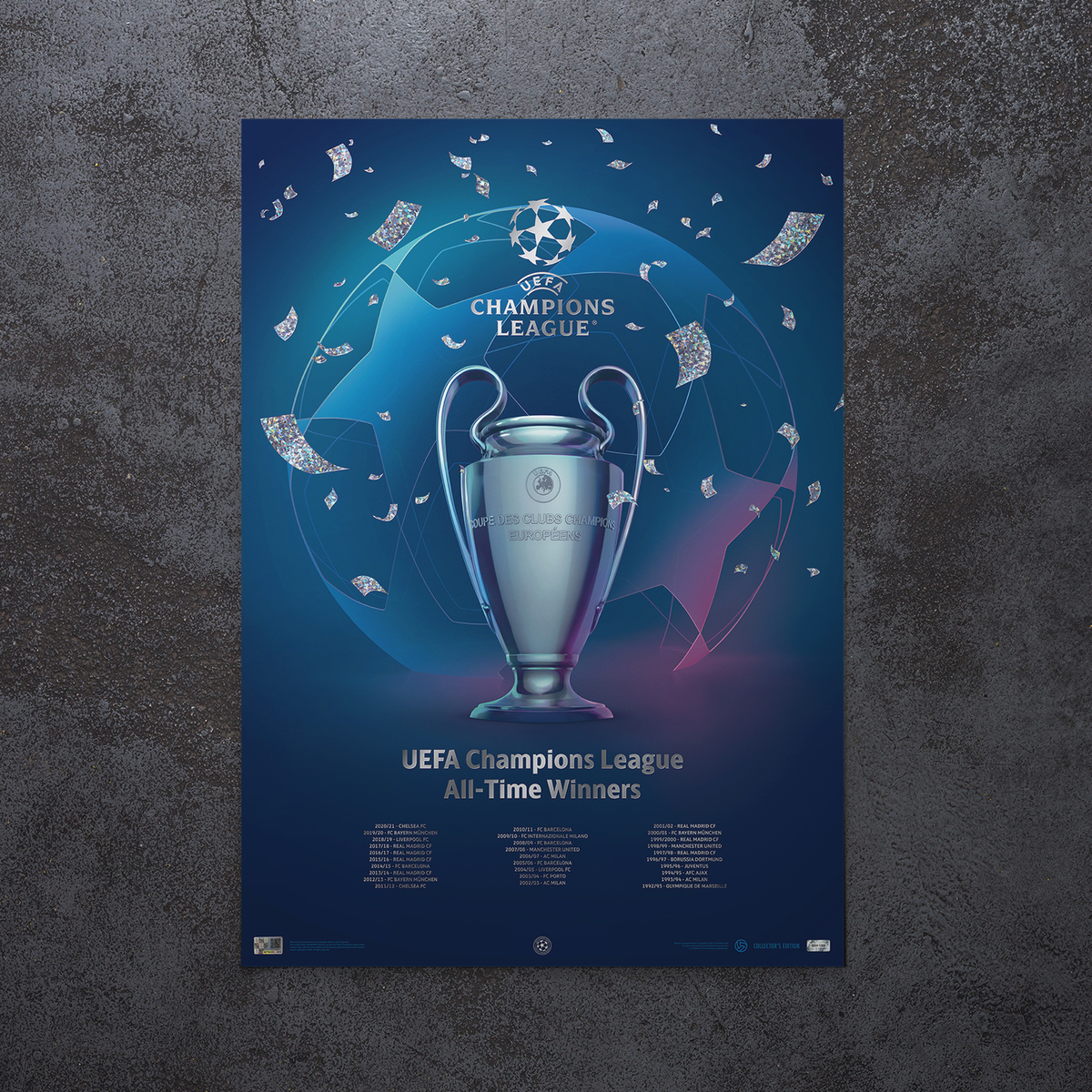 UEFA Champions League - Iconic Trophy Poster | Collector’s Edition UEFA Club Competitions Online Store