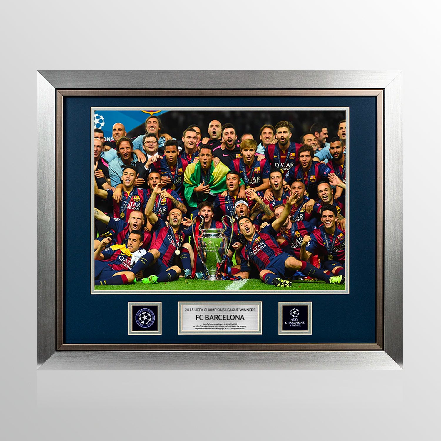 UNSIGNED FC Barcelona Official UEFA Champions League Framed Photo: 2015 Winners UEFA Club Competitions Online Store