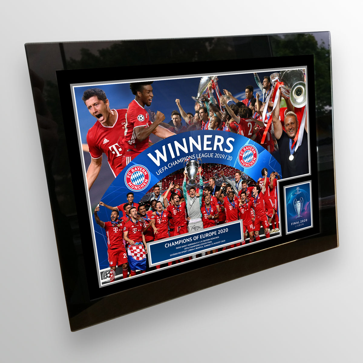 UEFA Champions League 2020 Final - Winner: Bayern Munich - Black Frame UEFA Club Competitions Online Store