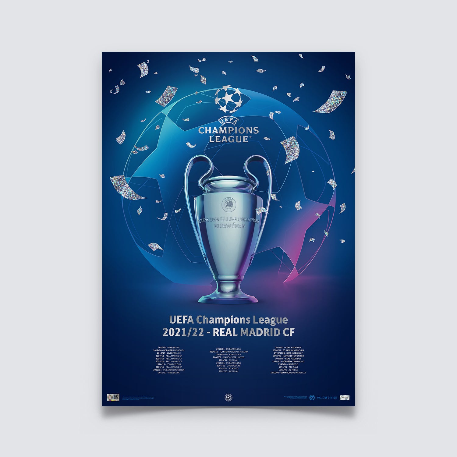 UEFA Champions League - Iconic Trophy Poster - Real Madrid CF - 2021/22 | Collector’s Edition UEFA Club Competitions Online Store