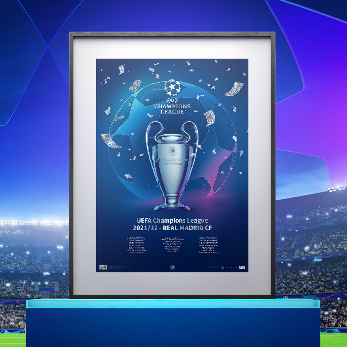 UEFA Champions League - Iconic Trophy Poster - Real Madrid CF - 2021/22 | Collector’s Edition UEFA Club Competitions Online Store