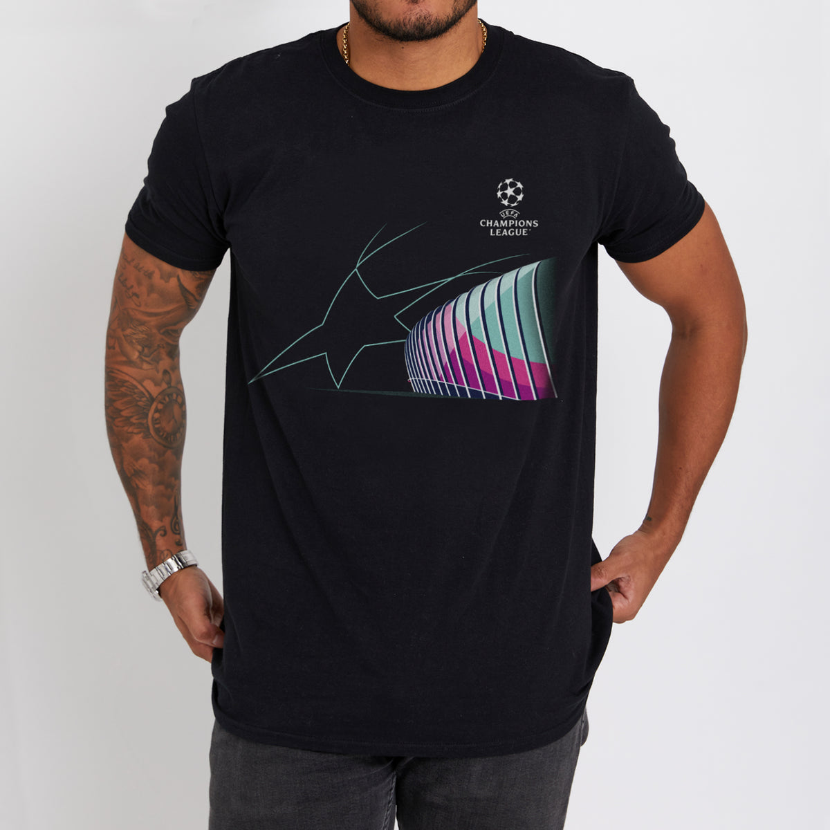 UEFA Champions League - Stadium Black T-Shirt UEFA Club Competitions Online Store