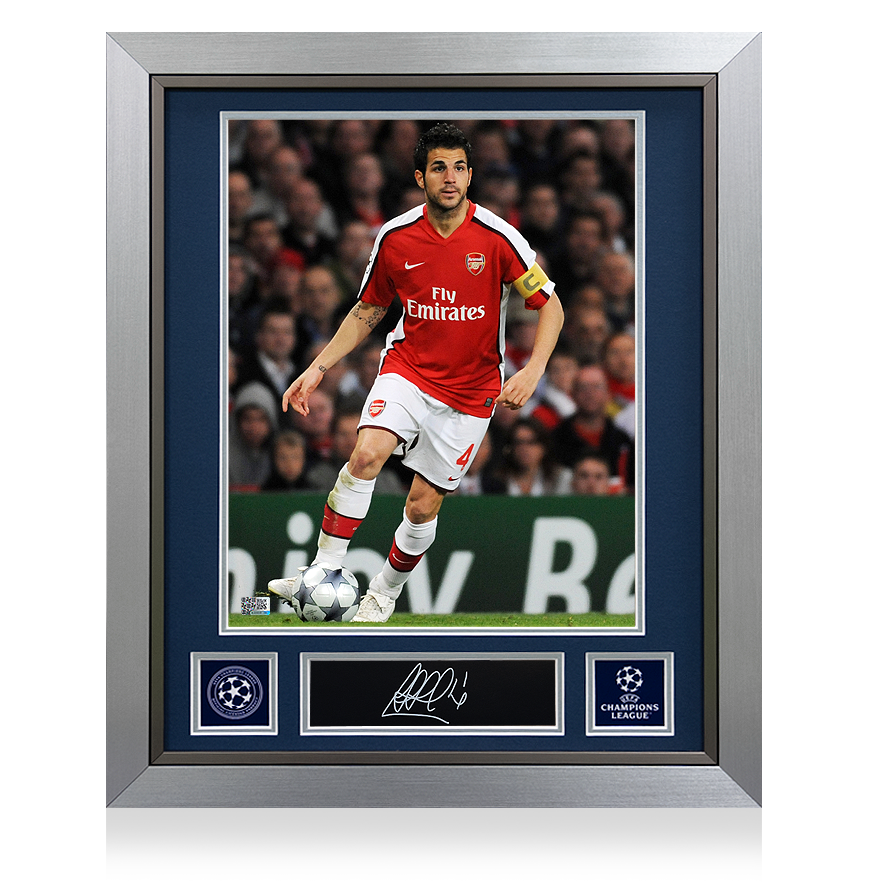 Cesc Fabregas Official UEFA Champions League Signed Plaque and Photo Frame: Arsenal Legend